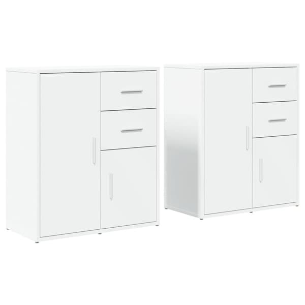 vidaXL Skjenker 2 hvit 60x31x70 cm konstruert tre