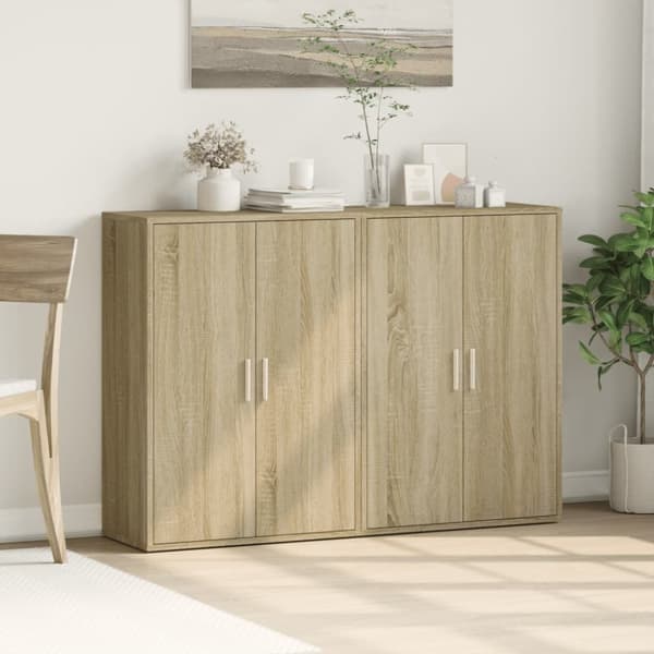 vidaXL Skänkar 2 st sonoma-ek 60x31x84 cm konstruerat trä