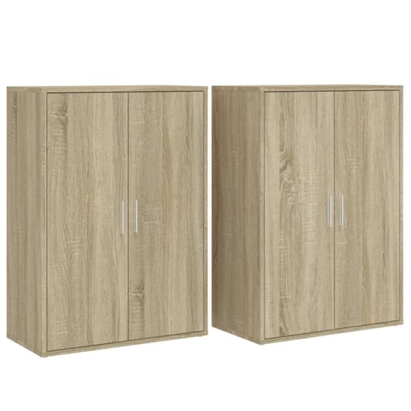 vidaXL Skänkar 2 st sonoma-ek 60x31x84 cm konstruerat trä