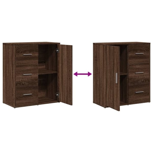vidaXL Senkit 2 kpl ruskea tammi 60x31x70 cm tekninen puu