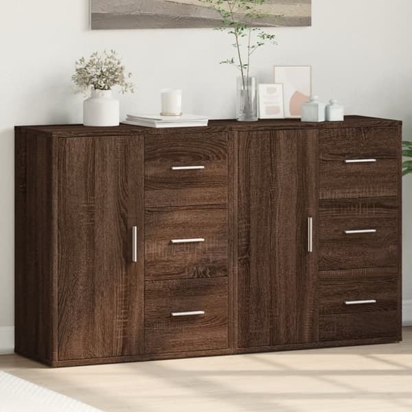 vidaXL Senkit 2 kpl ruskea tammi 60x31x70 cm tekninen puu