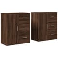 Pikkukuva 1 / 11: vidaXL Senkit 2 kpl ruskea tammi 60x31x70 cm tekninen puu