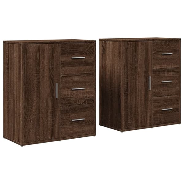 vidaXL Senkit 2 kpl ruskea tammi 60x31x70 cm tekninen puu