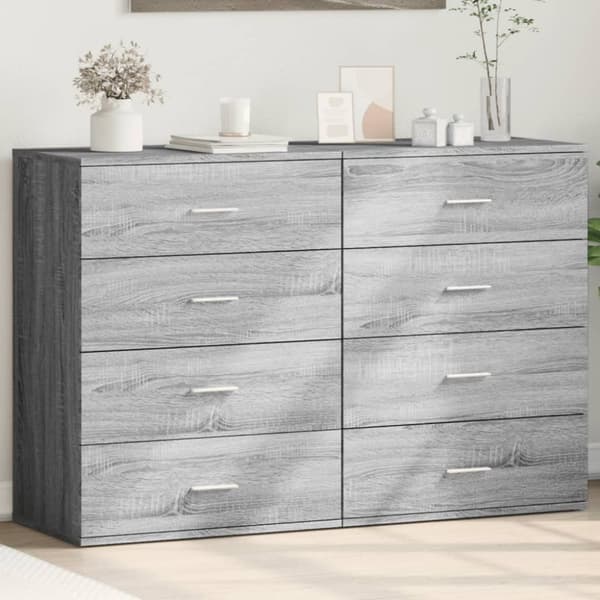 vidaXL Senkit 2 kpl harmaa Sonoma 60x39x80 cm tekninen puu