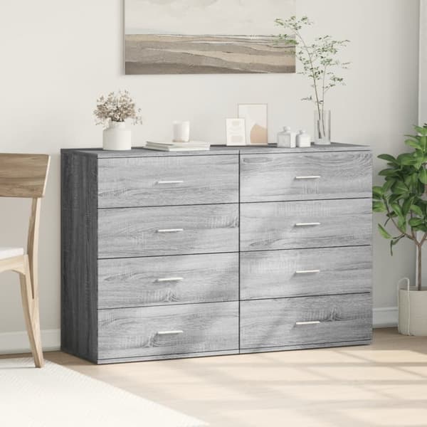 vidaXL Senkit 2 kpl harmaa Sonoma 60x39x80 cm tekninen puu