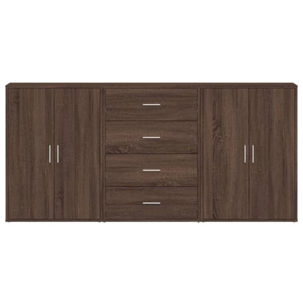 vidaXL Senkit 3 kpl ruskea tammi 60x31x84 cm tekninen puu