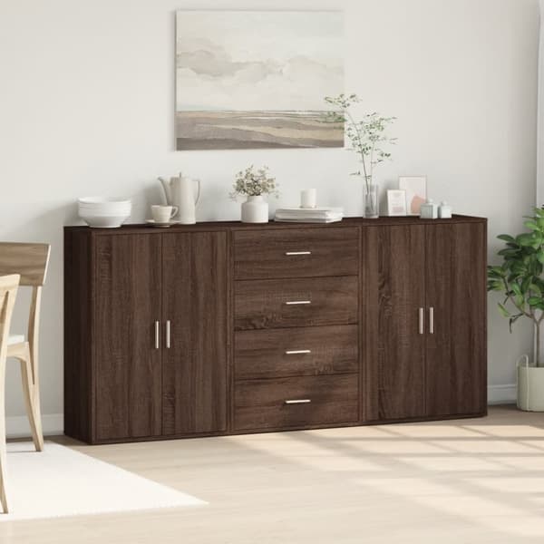 vidaXL Senkit 3 kpl ruskea tammi 60x31x84 cm tekninen puu