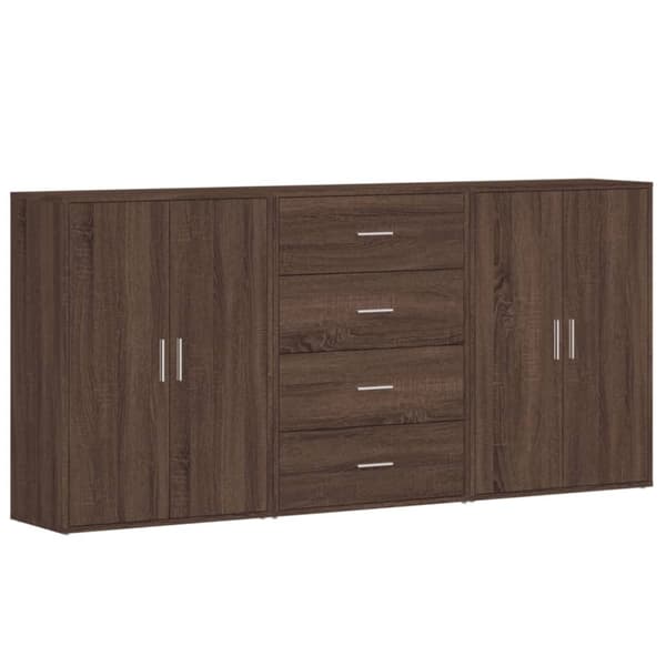 vidaXL Senkit 3 kpl ruskea tammi 60x31x84 cm tekninen puu
