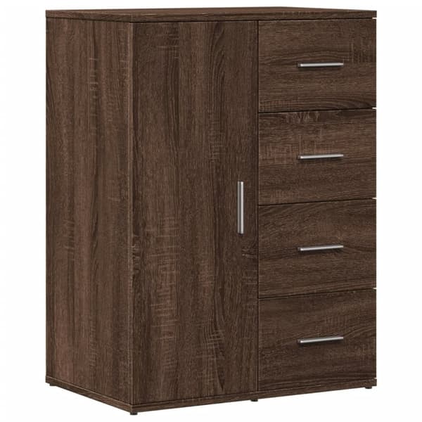 vidaXL Skjenker 2 stk brun eik 59x39x80 cm konstruert tre