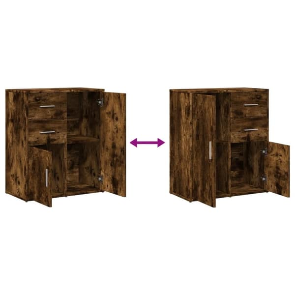 vidaXL Skjenker 2 røkt eik 60x31x70 cm konstruert tre
