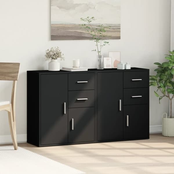 vidaXL Senkit 2 kpl musta 60x31x70 cm tekninen puu
