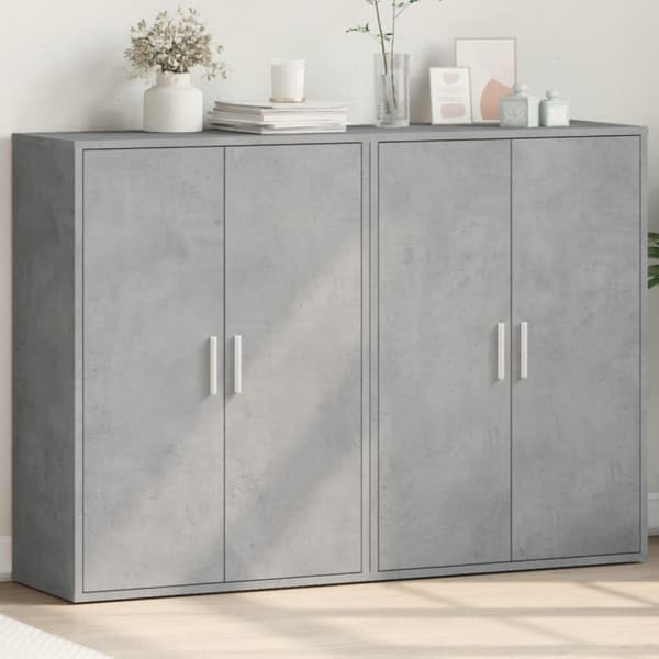 vidaXL kommoder 2 stk. 60x31x84 cm konstrueret træ betongrå