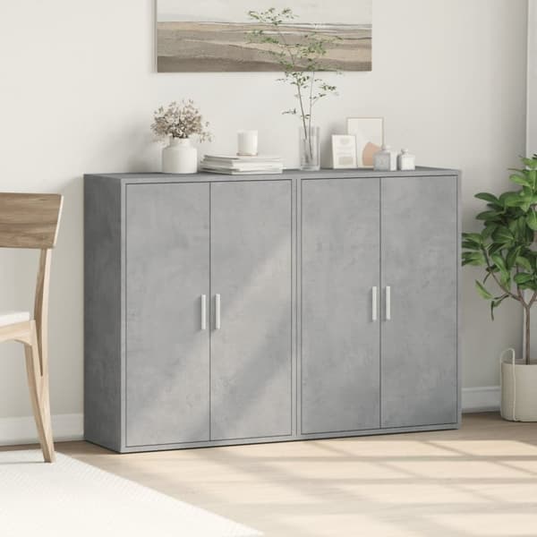 vidaXL kommoder 2 stk. 60x31x84 cm konstrueret træ betongrå