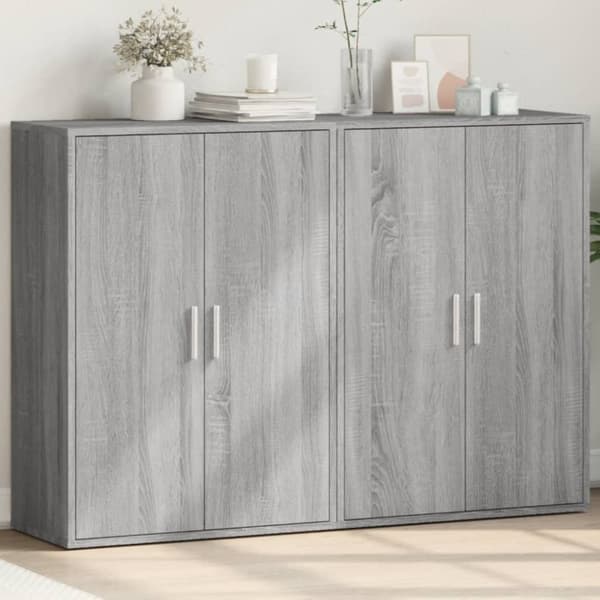 vidaXL Senkit 2 kpl harmaa Sonoma 60x31x84 cm tekninen puu