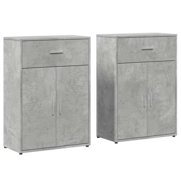 vidaXL Senkit 2 kpl betoninharmaa 60x30x84 cm tekninen puu