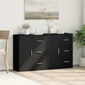 Miniatyrbilde 2 av 11: vidaXL Skjenker 2 stk svart 60x31x70 cm konstruert tre