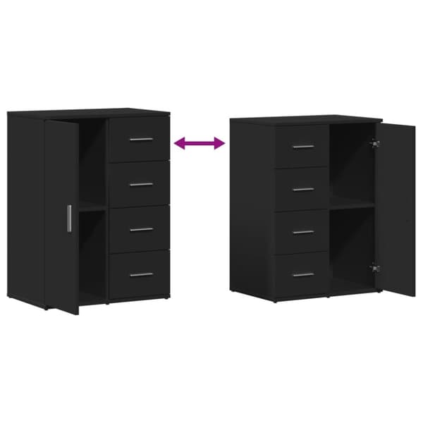 vidaXL Skjenker 2 stk svart 59x39x80 cm konstruert tre