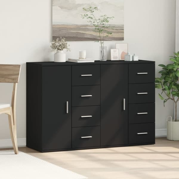 vidaXL Skjenker 2 stk svart 59x39x80 cm konstruert tre
