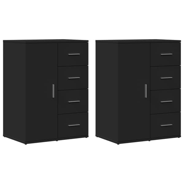 vidaXL Skjenker 2 stk svart 59x39x80 cm konstruert tre