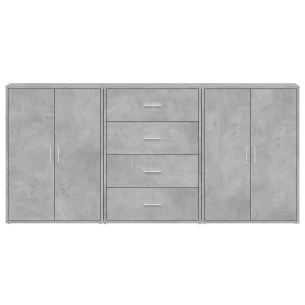 vidaXL Senkit 3 kpl betoninharmaa 60x31x84 cm tekninen puu