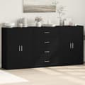 Miniatyrbillede 11 af 11: vidaXL kommoder 3 stk. 60x31x84 cm konstrueret træ sort