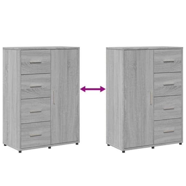 vidaXL Senkit 2 kpl harmaa Sonoma 60x31x84 cm tekninen puu