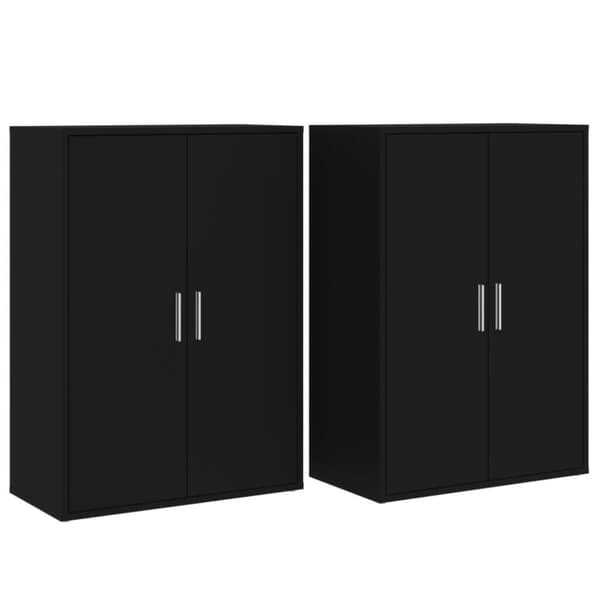 vidaXL kommoder 2 stk.. 60x31x84 cm konstrueret træ sort