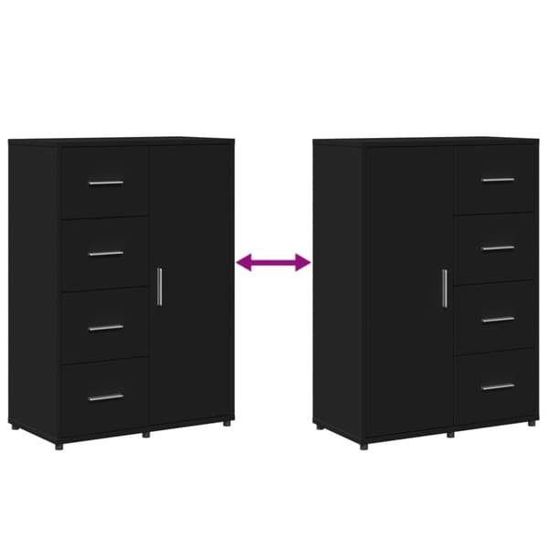 vidaXL Skjenker 2 stk svart 60x31x84 cm konstruert tre