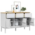 Miniatyrbilde 3 av 11: vidaXL Skjenk FLORO hvit 114x43x74 cm heltre furu