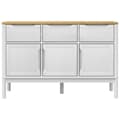 Miniatyrbilde 4 av 11: vidaXL Skjenk FLORO hvit 114x43x74 cm heltre furu