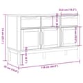 Miniatyrbilde 9 av 11: vidaXL Skjenk FLORO hvit 114x43x74 cm heltre furu