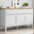 Miniatyrbilde 11 av 11: vidaXL Skjenk FLORO hvit 114x43x74 cm heltre furu