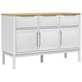 Miniatyrbilde 1 av 11: vidaXL Skjenk FLORO hvit 114x43x74 cm heltre furu