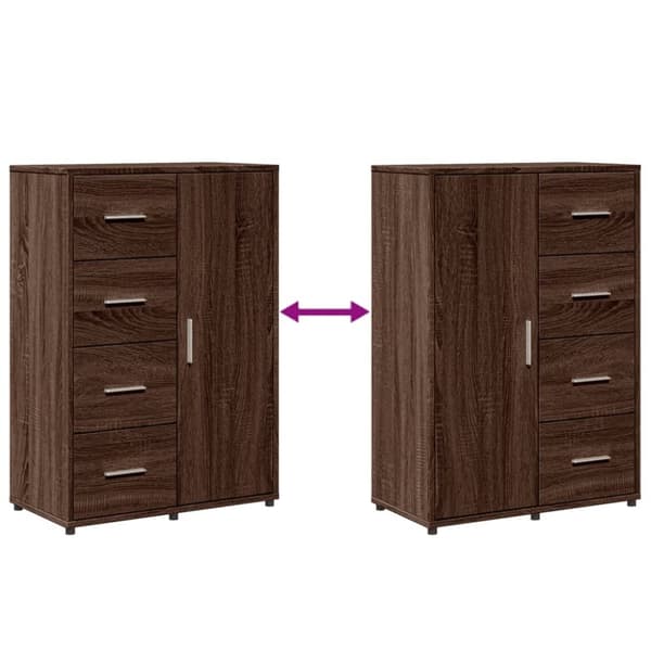 vidaXL Skjenk brun eik 60x31x84 cm konstruert tre