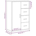 Miniatyrbilde 10 av 11: vidaXL Skjenk brun eik 60x31x84 cm konstruert tre