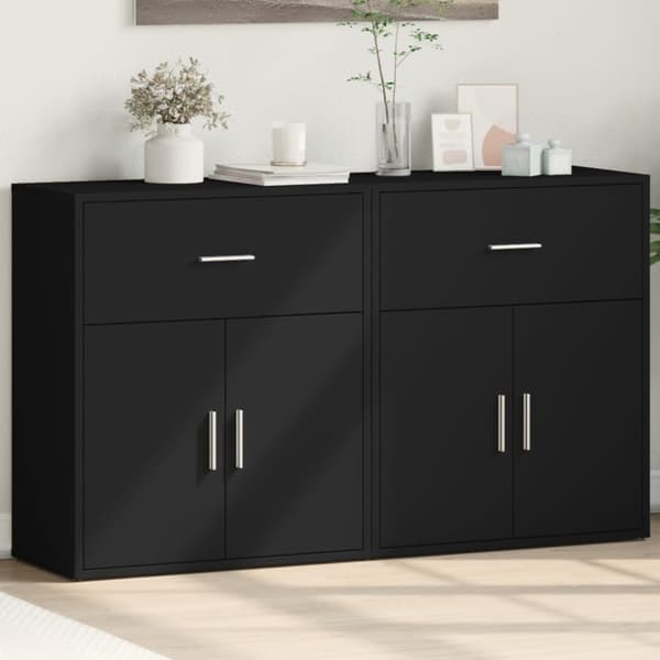 vidaXL Senkit 2 kpl musta 60x31x70 cm tekninen puu