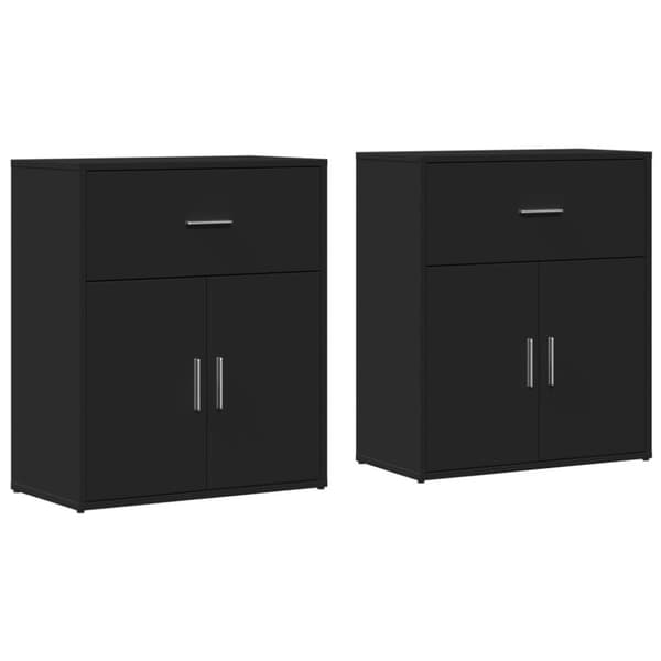 vidaXL Skjenker 2 svart 60x31x70 cm konstruert tre