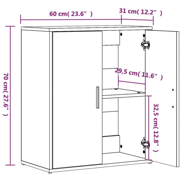 vidaXL Skänkar 2 st brun ek 60x31x70 cm konstruerat trä