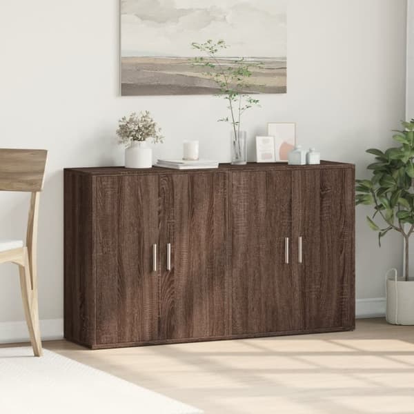 vidaXL Skänkar 2 st brun ek 60x31x70 cm konstruerat trä