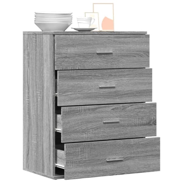 vidaXL Skänk grå sonoma 60x39x80 cm konstruerat trä