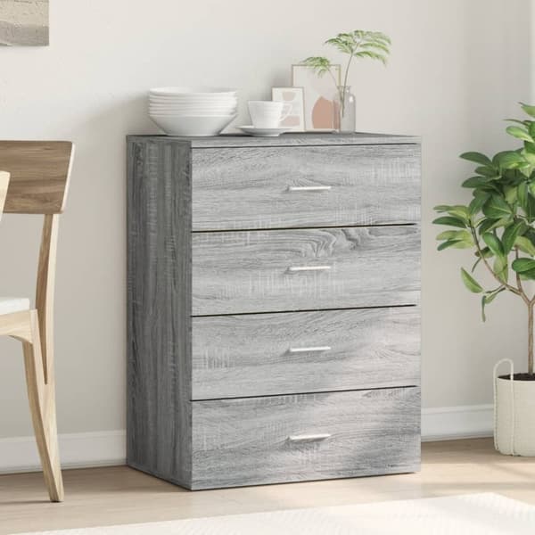 vidaXL Skänk grå sonoma 60x39x80 cm konstruerat trä