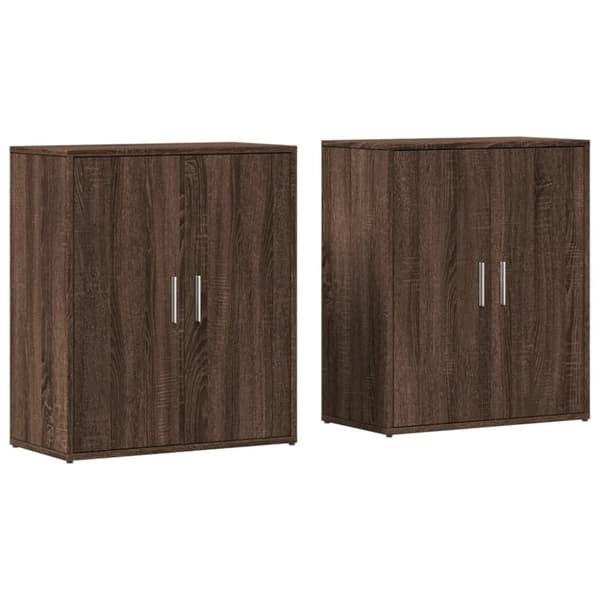 vidaXL skænke 2 stk. 60x31x70 cm konstrueret træ brun egetræsfarve
