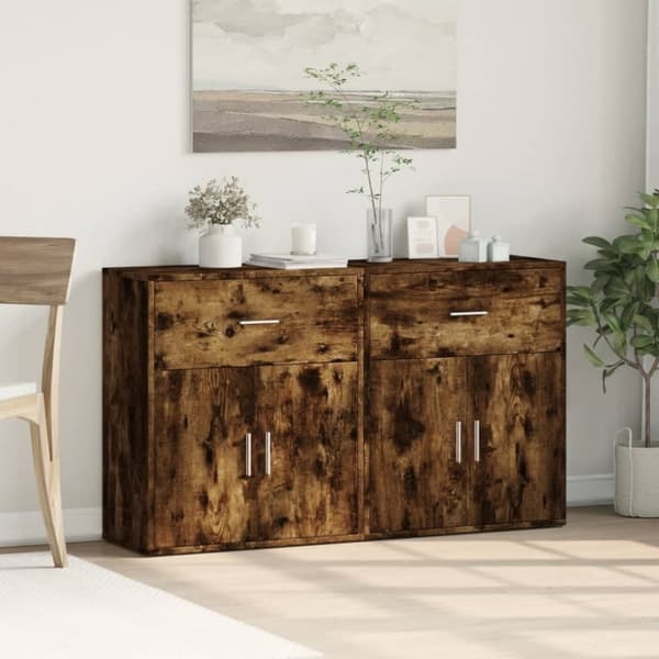 vidaXL Skjenker 2 røkt eik 60x31x70 cm konstruert tre