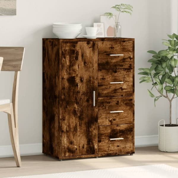 vidaXL Skjenk røkt eik 60x31x84 cm konstruert tre