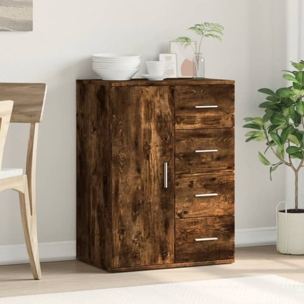vidaXL Skänk rökfärgad ek 59x39x80 cm konstruerat trä