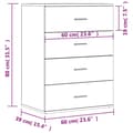 Miniatyrbilde 10 av 11: vidaXL Skjenk hvit 60x39x80 cm konstruert tre