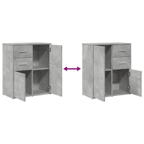 vidaXL Senkki betoninharmaa 60x31x70 cm tekninen puu