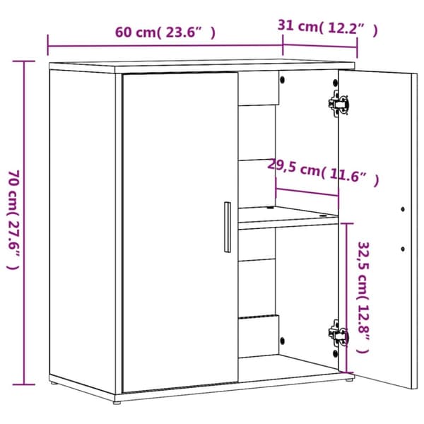 vidaXL Senkit 2 kpl Sonoma-tammi 60x31x70 cm tekninen puu
