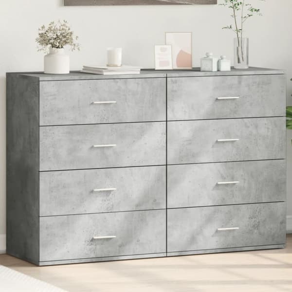 vidaXL Senkit 2 kpl betoninharmaa 60x39x80 cm tekninen puu
