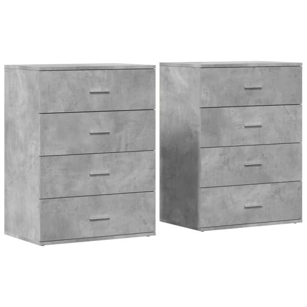 vidaXL Senkit 2 kpl betoninharmaa 60x39x80 cm tekninen puu